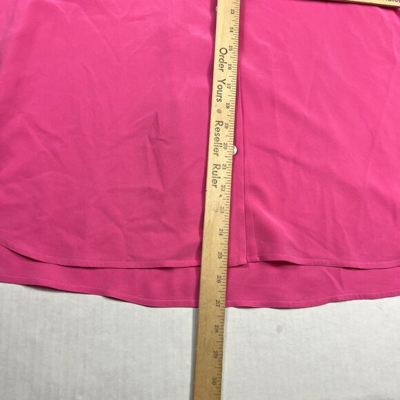 Tommy Bahama Womens Silk Button Down Shirt Hot Pink Short Sleeve Blouse XL/1X - Picture 6 of 11